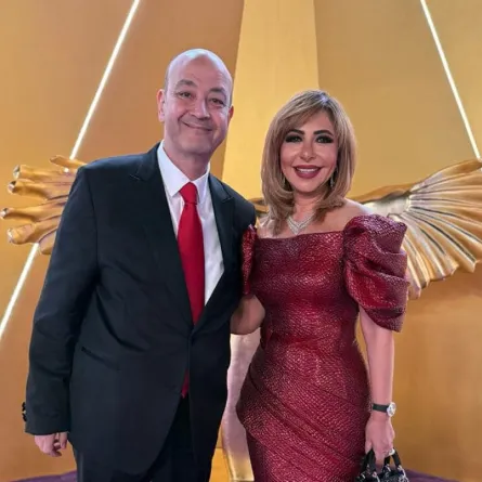 لميس الحديدي وعمرو اديب - الصورة من صفحة لميس الحديدي على فيس بوك