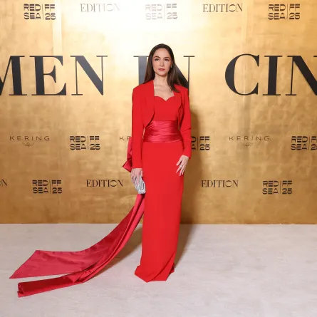 سمية رضا في فعالية المرأة في السينما 2025- (مصدر الصورة  Daniele Venturelli/Getty Images for The Red Sea International Film Festival)