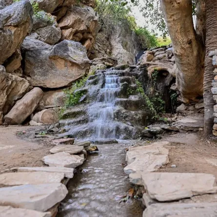 تدفق المياه في قرية ذي عين - الصورة من وكالة الأنباء السعودية "واس"