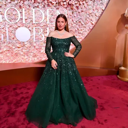 ريا أبي راشد Raya Abirached في حفل توزيع جوائز غولدن غلوب 2026. مصدر الصورة: Alberto Rodriguez/2026GG/Penske Media via Getty Images