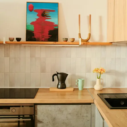 مطبخ مودرن مع لمسات تزينه