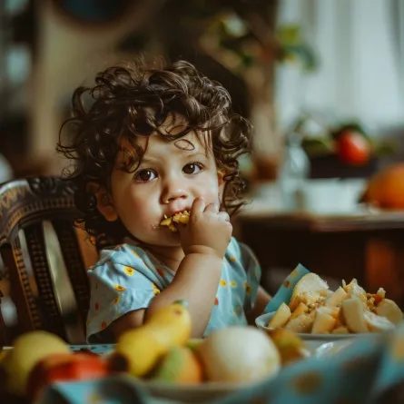 صورة لطفلة تأكل