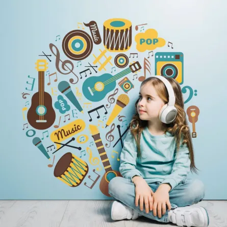 صورة تبين حب الأطفال للموسيقى
