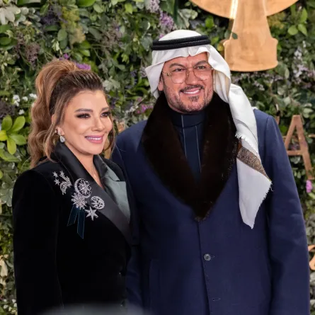 الفنانة أصالة وزوجها الشاعر العراقي فائق حسن- الصورة من المركز الإعلامي لـ  مجموعة MBC