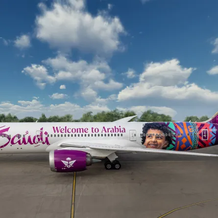 طائرة متوحشة بشعار "روح السعودية". الصورة من الحساب الرسمي للمجموعة السعودية على منصة x