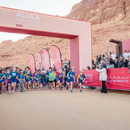 مشاركة الأطفال في نسخة 2025 من سباق درب العلا. الصورة من وكالة الأنباء السعودية "واس"