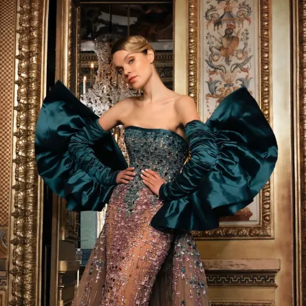 تصميم من مجموعة زياد نكد للأزياء الراقية ربيع 2026- الصورة من العلامة