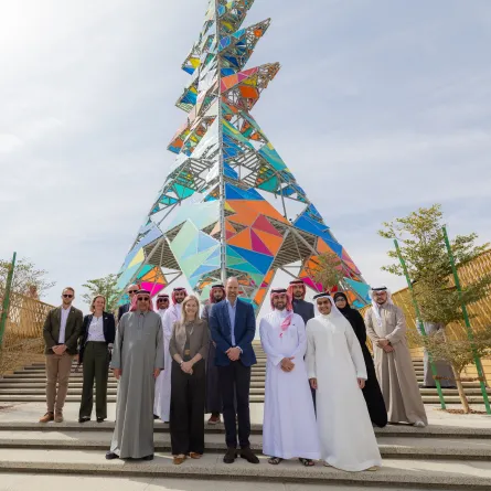 خلال استقبال وزير الرياضة السعودي للأمير ويليام في جولة على مشروع المسار الرياضي