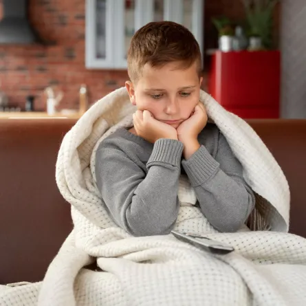 صورة تعبّر عن طفل ليس بصحة جيدة