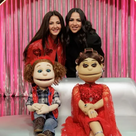 إيمي ودنيا سمير غانم في برنامج أبلة فاهيتا- الصورة من حساب ايمي على إنستغرام