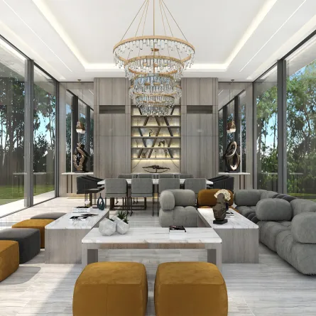 الصورة تعكس تصميماً بتوقيع شركة Kgroup Interior Architecture & Contracting