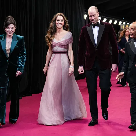 ولي عهد بريطانيا الأمير وليام Prince William وزوجته أميرة ويلز كيت ميدلتون Kate Middleton يصلان إلى حفل بافتا 2026 -مصدر الصورة:Scott Garfitt/BAFTA via Getty Images