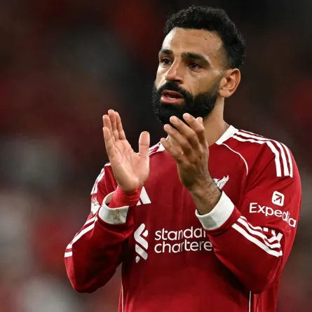 محمد صلاح في ملعب أنفيلد بمدينة ليفربول، شمال غرب إنجلترا (Mohamed Salah at Anfield in Liverpool, north west England). مصدر الصورة: Paul ELLIS / AFP