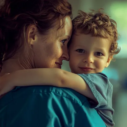صورة تعبر عن علاقة رائعة بين أم وطفلها