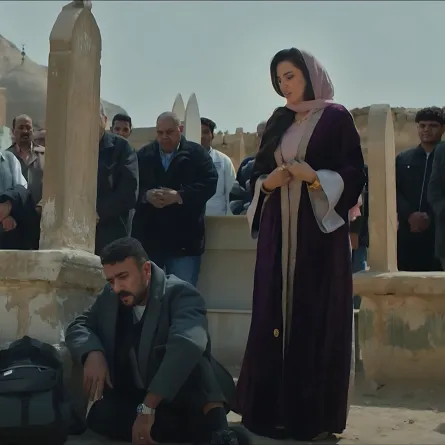 درة وأحمد العوضي فى مشهد من علي كلاي