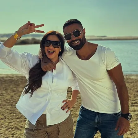 ياسمين عبد العزيز وكريم فهمي من كواليس المسلسل - الصورة من حساب ياسمين عبد العزيز على انستغرام