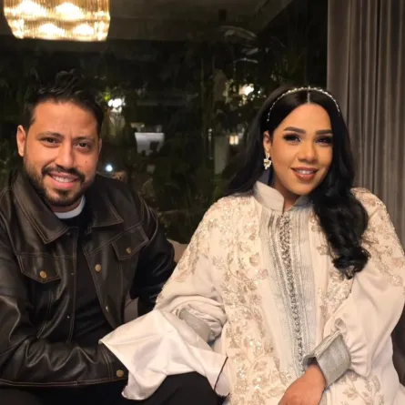 شيماء سيف ومحمد كارتر من عقد القران اليوم -الصورة من حساب محمد كارتر على الفيسبوك