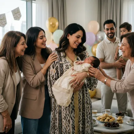 صورة ضيوف حول المولود في العيد