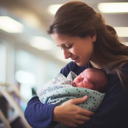 صورة لأم تحمل مولودها بشكل صحيح