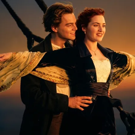 كيت وينسلت وليوناردو دي كابريو من فيلم Titanic - الصورة من قاعدة بيانات السينما IMDB