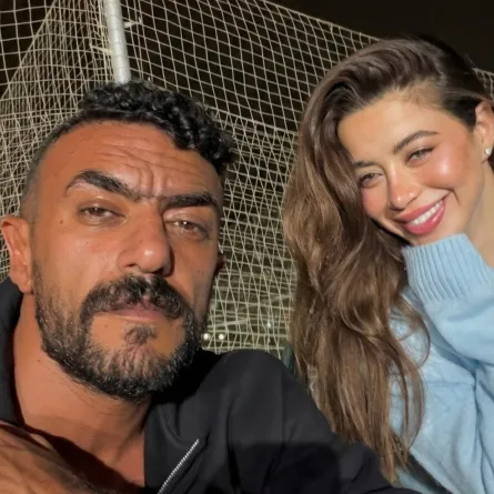 أحمد العوضي ويارا السكري من كواليس مسلسل علي كلاي - الصورة من حساب يارا السكري على الفيس بوك