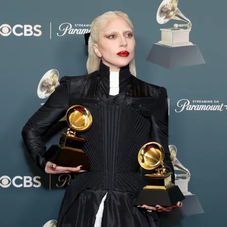 ليدي غاغا Lady Gaga في حفل غرامي 2026 في كاليفورنيا. مصدر الصورة GETTY IMAGES NORTH AMERICA / Getty Images via AFP
