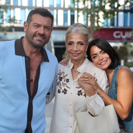 عمرو يوسف وأسماء جلال وسوسن بدر من كواليس لعب عيال- الصورة من صفحة الشركة المنتجة على فيس بوك