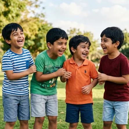 صورة أطفال يضحكون