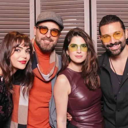 نجوم مسلسل ليل من كواليس التصوير - الصورة من حساب محمود نصر على انستغرام