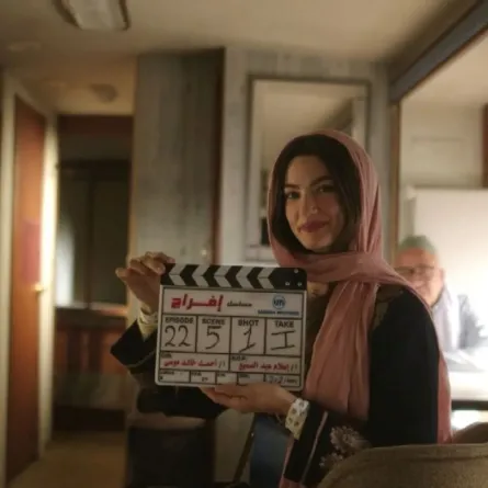 تارا عماد فى كواليس مسلسل إفراج - الصورة من حسابها على إنستغرام