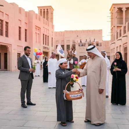 صورة طفل يوزع الورود ويزرع الابتسامة بين الناس