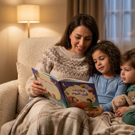 صورة أم تقرأ القصص