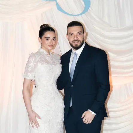 ملك أحمد زاهر وشريف عمرو الليثي من حفل الخطوبة - الصورة من حساب ملك أحمد زاهر على انستغرام