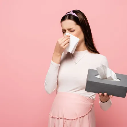 صورة لحامل مصابة بالبرد