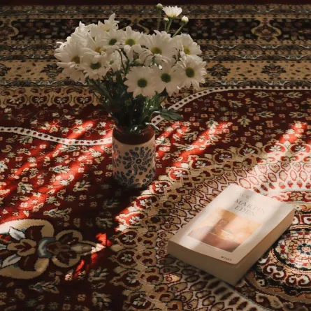 سجادة يدوية موزعة على أرضية المنزل