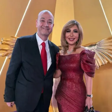 لميس الحديدي وعمرو أديب -الصورة من صفحة لميس الحديدي على فيس بوك