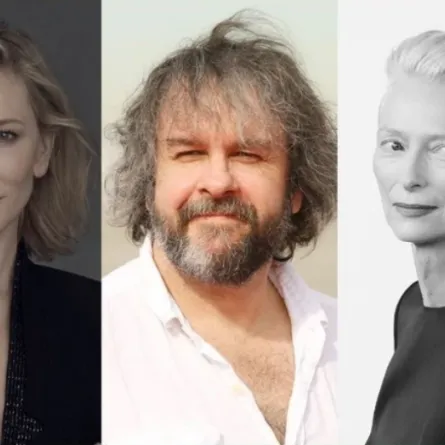 من اليسار إلى اليمين: كيت بلانشيت (Cate Blanchett) © Tom Munro / بيتر جاكسون (Peter Jackson) © Michael Tran/FilmMagic / تيلدا سوينتون (Tilda Swinton) © JB Lacroix/FilmMagic - الصورة من المركز الإعلامي لمهرجان كان