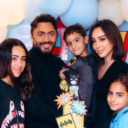 تامر حسني وبسمة بوسيل وابنائهما- الصورة من حساب بسمة على إنستغرام