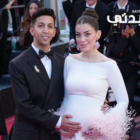 ليلى أحمد زاهر وهشام جمال من افتتاح مهرجان كان السينمائي 2026. الصورة خاصة بسيدتي من تصوير جيمي أبو نكد