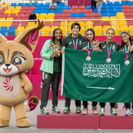فريق السعودية لكرة السلة - سيدات 3x3 المتوج بالميدالية الفضية - (مصدر الصورة: حساب فريق السعودية على منصة إكس)