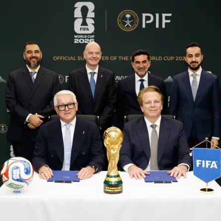 صندوق الاستثمارات العامة السعودي داعماً راسمياً لمونديال 2026- الصورة من حساب صندوق الاستثمارات العامة على منصة إكس 