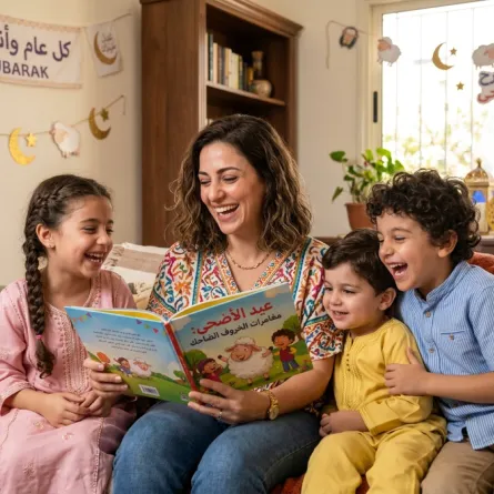 صورة أم تقرأ القصص لأطفالها