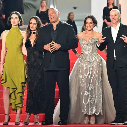 أبطال فيلم The Fast and the Furious على السجادة الحمراء لمهرجان كان 2026 (مصدر الصورة:Mustafa Yalcin/Anadolu via Getty Images)