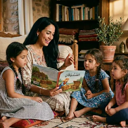 صورة أم تقرأ القصص