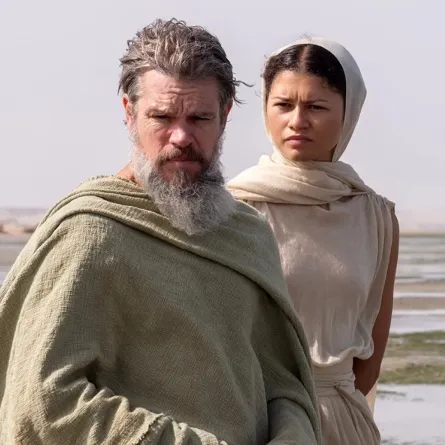 Matt Damon is Odysseus and Zendaya is Athena in 'The Odyssey.' Melinda Sue Gordon/Universal Pictures
