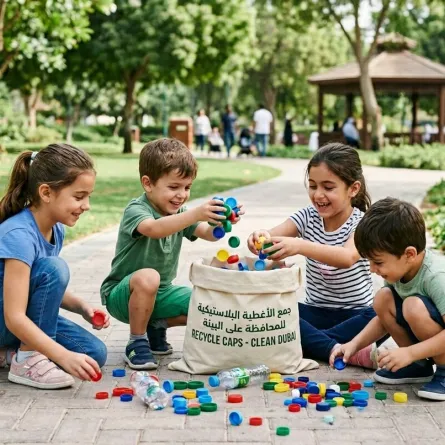 صورة جمع الأغطية البلاستيكية