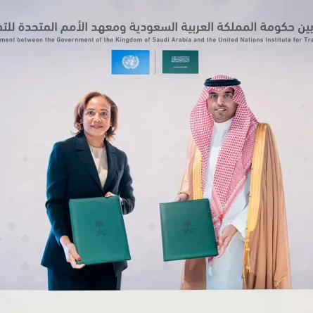 توقيع اتفاقية مقر بين حكومة المملكة العربية السعودية ومعهد الأمم المتحدة للتدريب والبحث، في الرياض - (مصدر الصورة :واس)