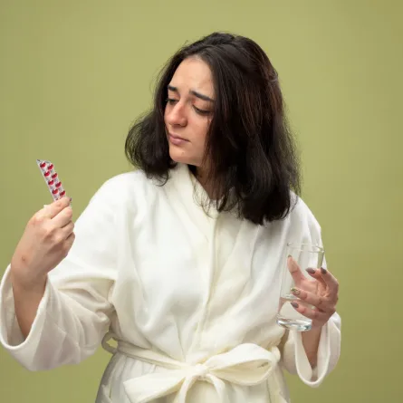 صورة لسيدة تأخذ مكمل حمض الفوليك
