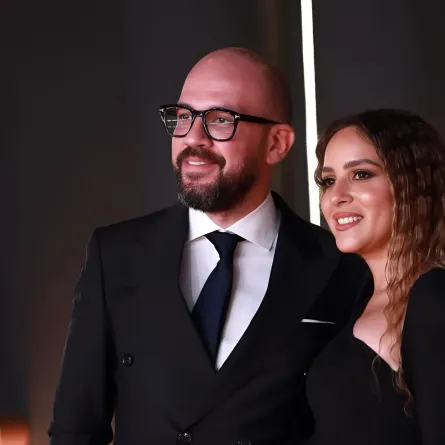 جميلة عوض وزوجها من مهرجان الجونة - الصورة من المركز الصحفي للمهرجان