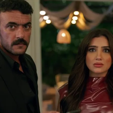 أحمد العوضي ومي عمر من إعلان فيلم شمشون ودليلة- الصورة لقطة من الشاشة